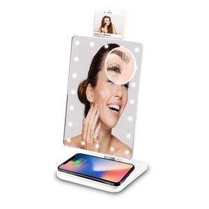 NEW Vivitar Vanity LED Mirror 10x Magnification Bluetooth Speaker Charger NIB